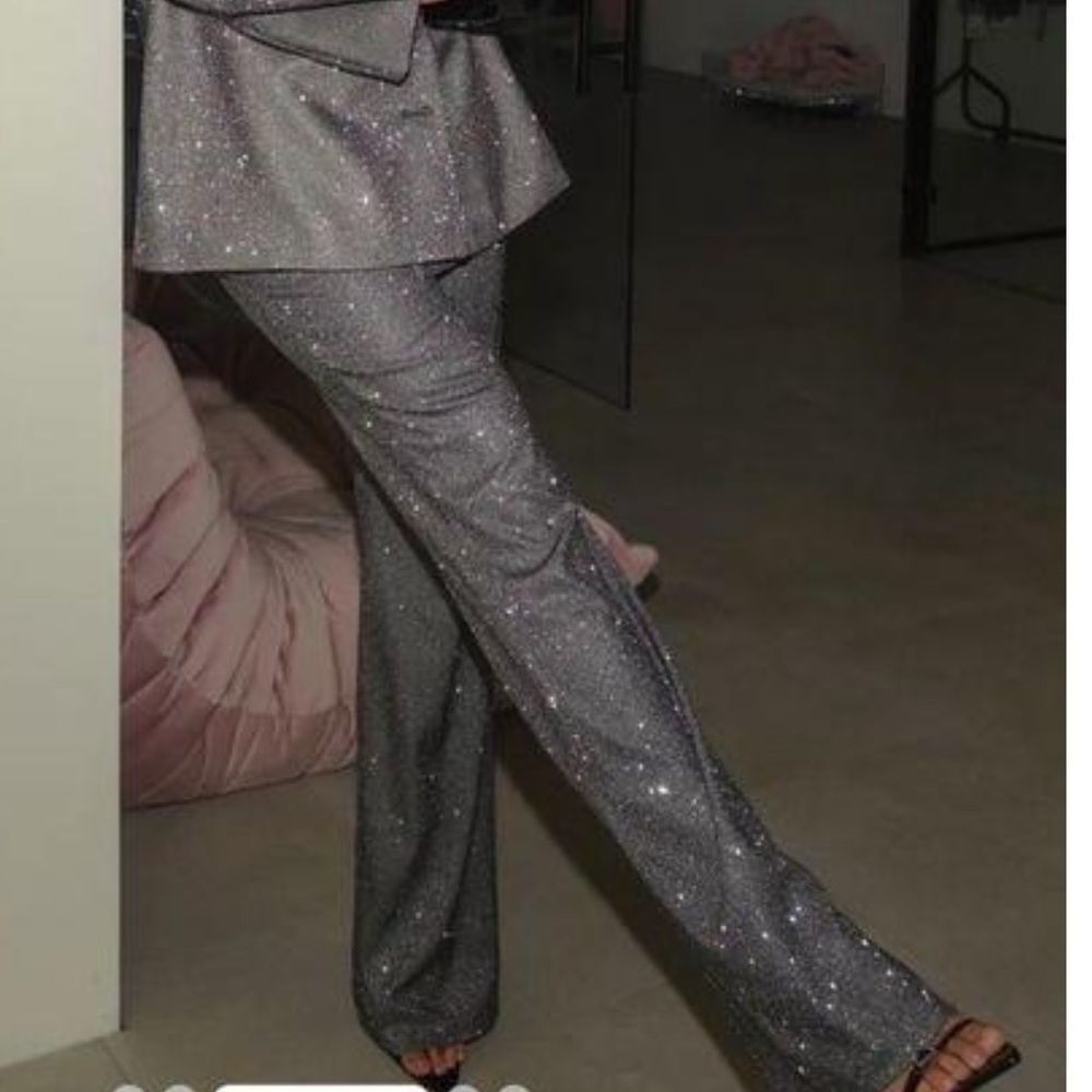 SLA The Label Glitter Santorini Wide Leg Trouser Pants Size XS Party Event Night